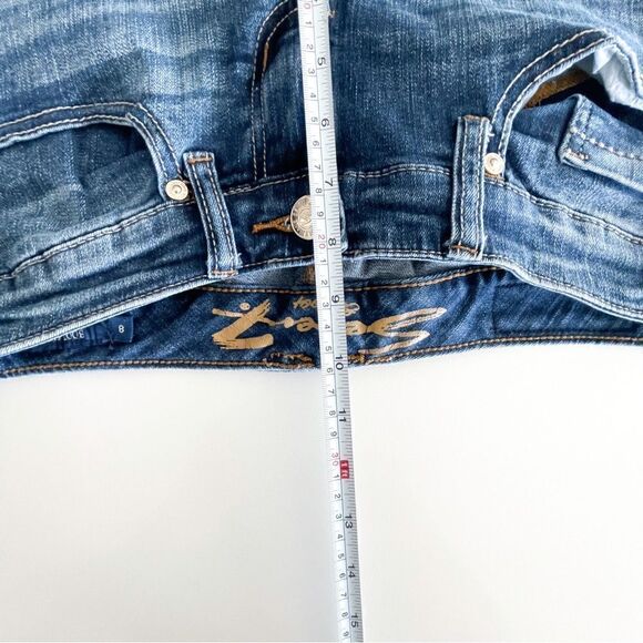 Seven7 Jeans Bootcut Blue Denim Rhinestone Pockets Women's 8 Stretch. - Picture 7 of 10